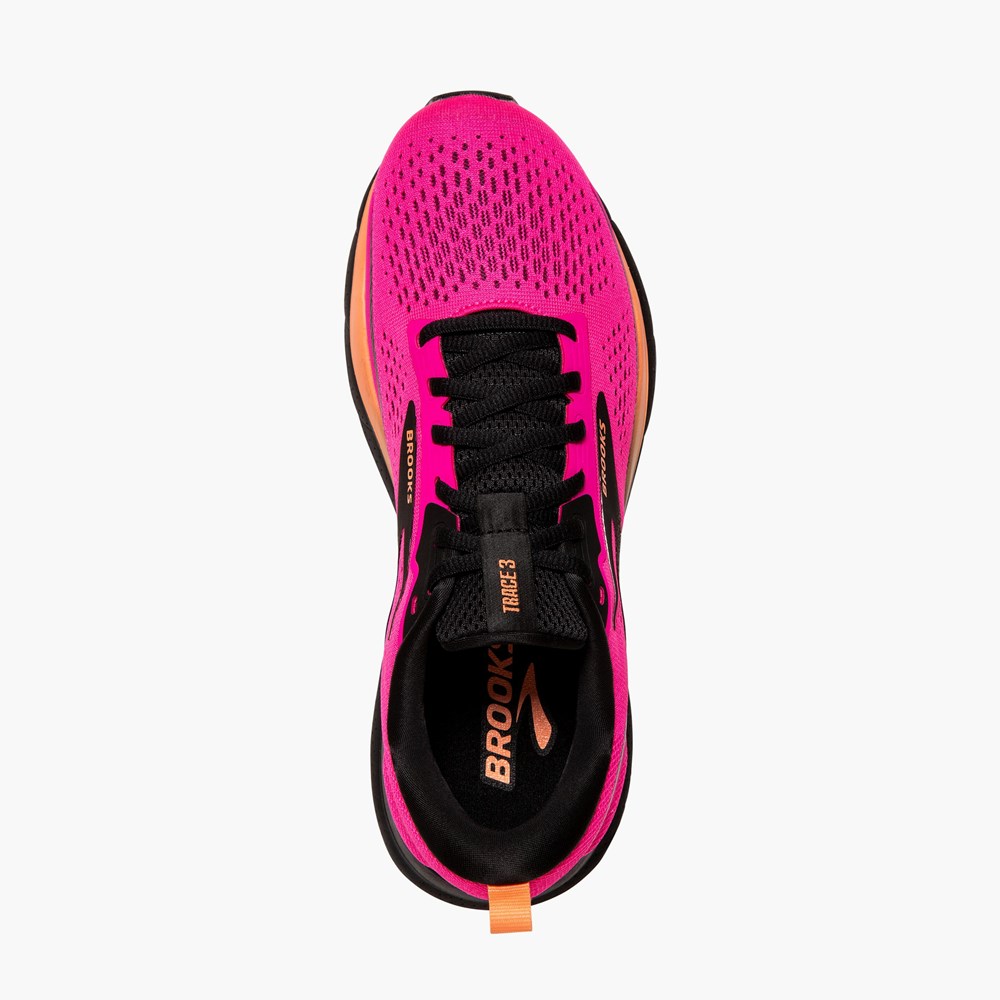 Chaussures Running Route Brooks Trace 3 Rose Noir Orange Femme | OHX-5781153